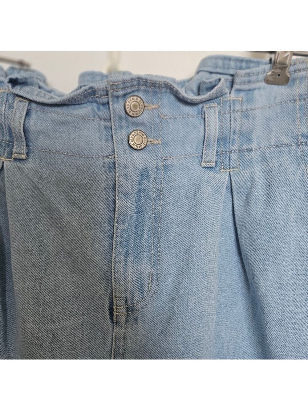 Mele & Pere 80's 90's Inspired High Rise Denim Shorts (L) - Picture 5 of 11